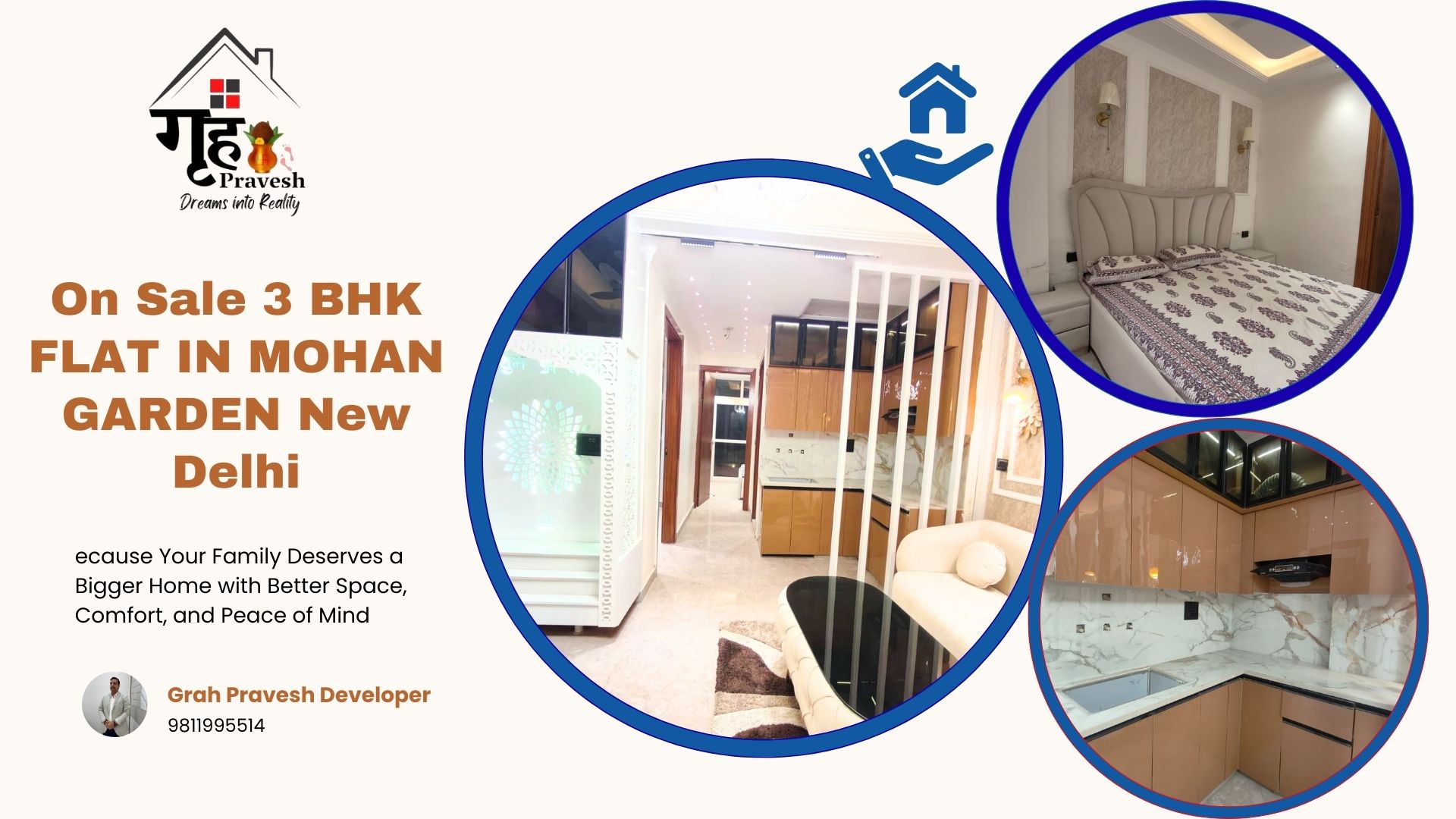 Buy Furniture 3BHK Flat  in  Mohan Garden – Uttam Nagar, New Delhi