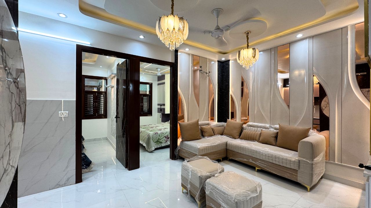 Premium Semi Furnished 3 BHK Flat in Om Vihar Uttam Nagar Delhi | Ready to Move Home