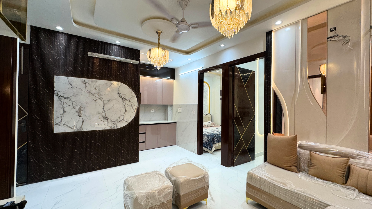 Premium Semi Furnished 3 BHK Flat in Om Vihar Uttam Nagar Delhi | Ready to Move Home